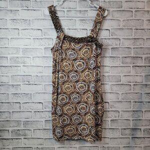 EUC Bordeaux Los Angeles Brown Starburst Jeweled Sleeveless Dress Size M